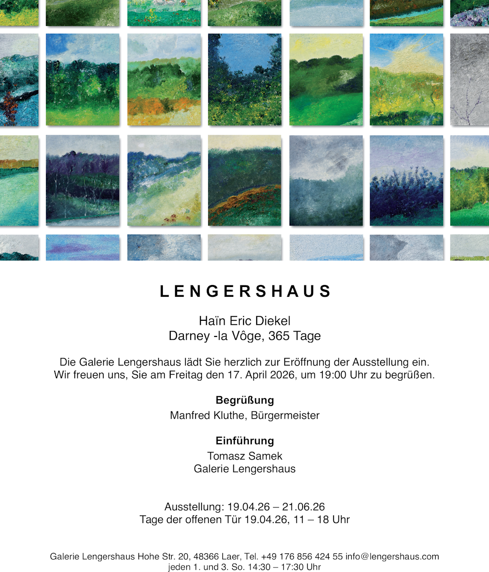 Plakat zur Ausstellung im Lengeshaus in Laer vom 19.04. bis 21.06.2026